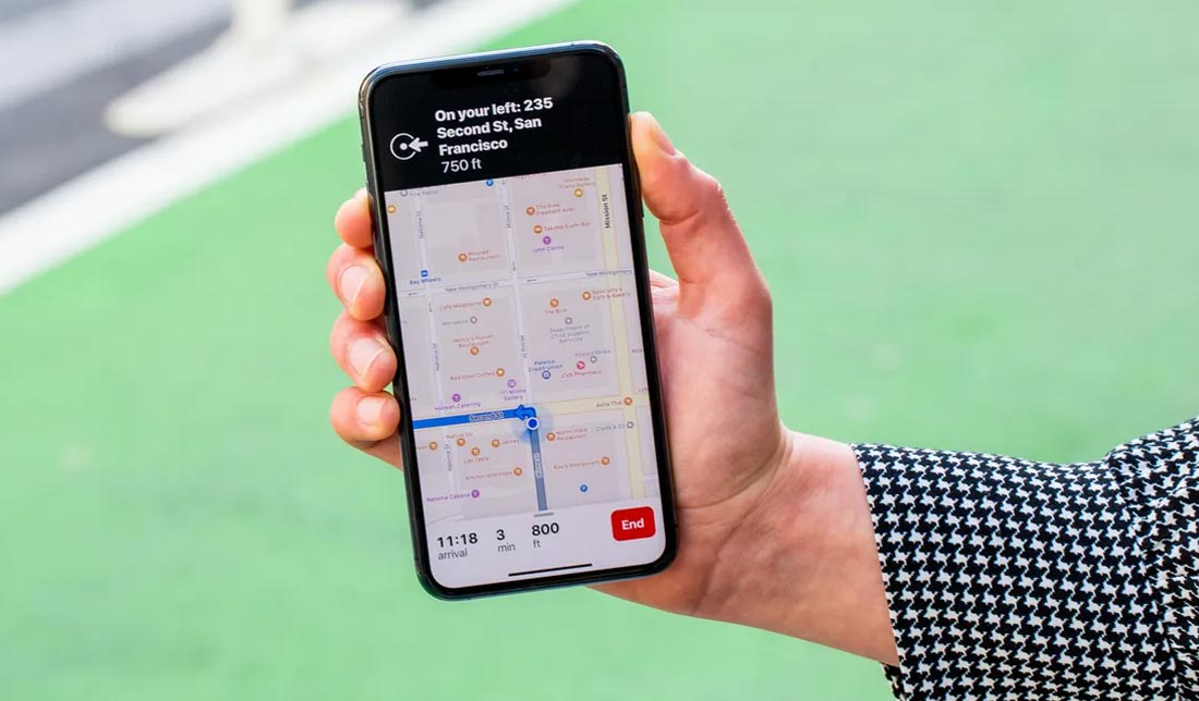 مسیریابی از طریق اپلیکیشن APPLE MAPS