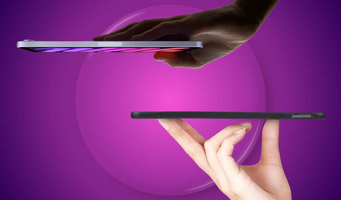 نمای کناری گلکسی تب S6 لایت و آیپد مینی 6