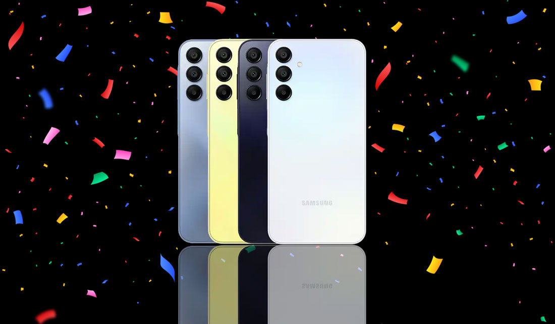 نمایش رنگبندی گوشی گلکسی a15 در کنار هم از نمای پشت