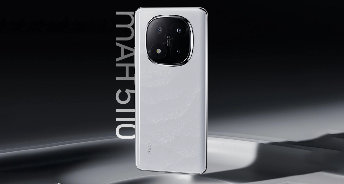 نمایش گوشی ردمی نوت 14 پروپلاس از نمای پشتی به همراه نمایش ظرفیت باتری