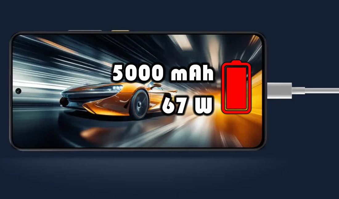 نمایش صفحه گوشی شیائومی Poco X6 Pro به همراه نمایش ظرفیت باتری و شارژ