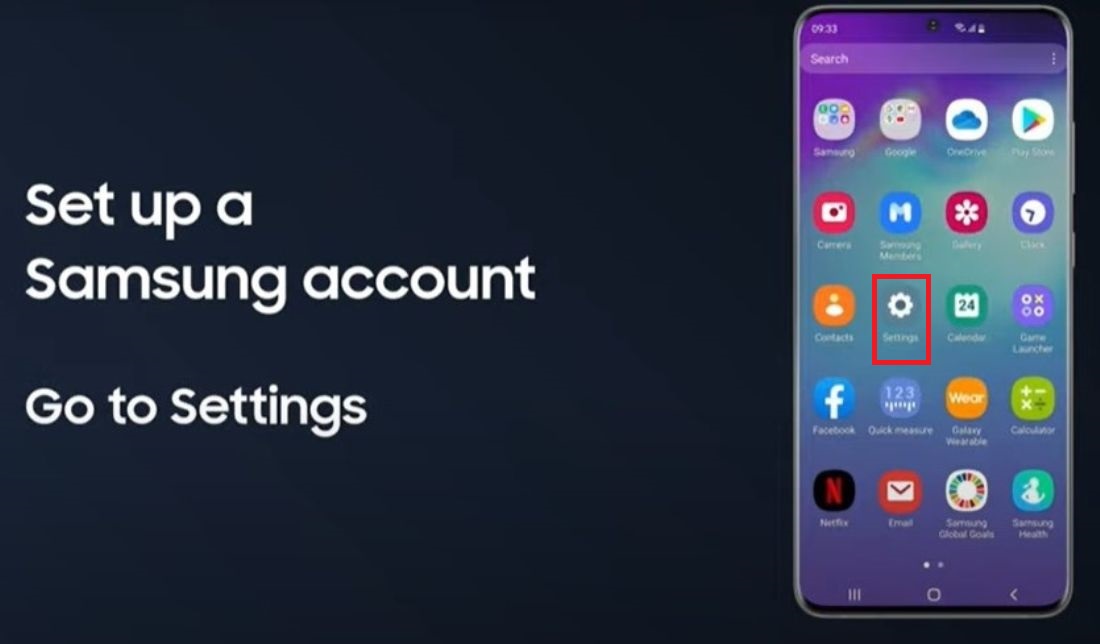 اسکرین‌شات مرحله 1 از 12 ساخت اکانت سامسونگ