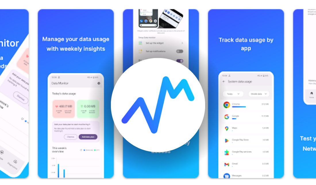 نمای کلی برنامه Data Monitor به همراه لوگو