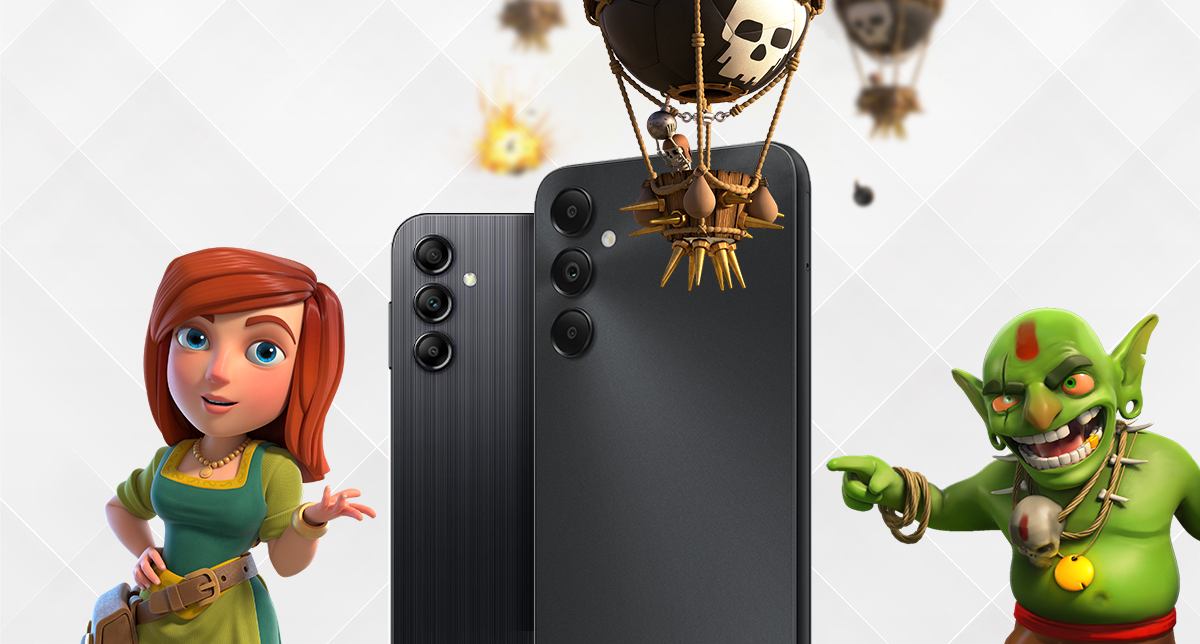 نمایش دو نسخه از گوشی‌های اقتصادی سامسونگ در کنار کارکترهای چند بازی موبایلی