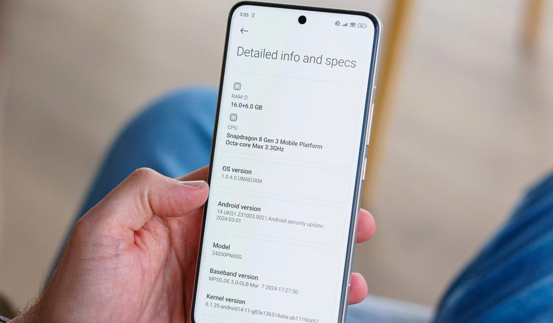 اطلاعات نرم افزاری گوشی Xiaomi 14 Ultra
