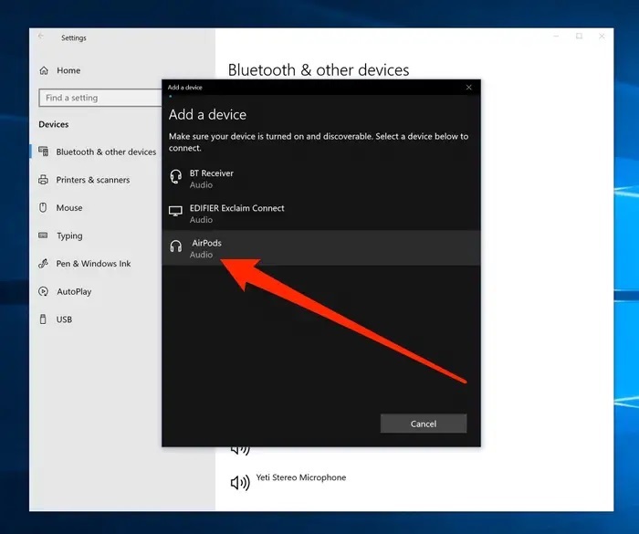 تصویر اضافه کردن ایرپاد در سیستم عامل ویندوز