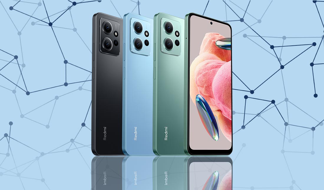 نمایش رنگبندی گوشی شیائومی ردمی 12 در کنار هم از نمای پشت گوشی