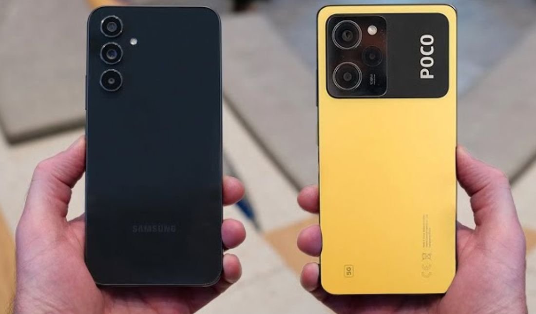 نمای پشتی گوشی شیائومی پوکو X5 پرو و گلکسی A54