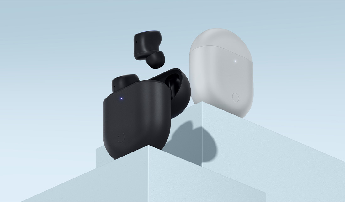 نمایش هندزفری شیائومی ردمی بادز 3 پرو در دو رنگ سفید و مشکی