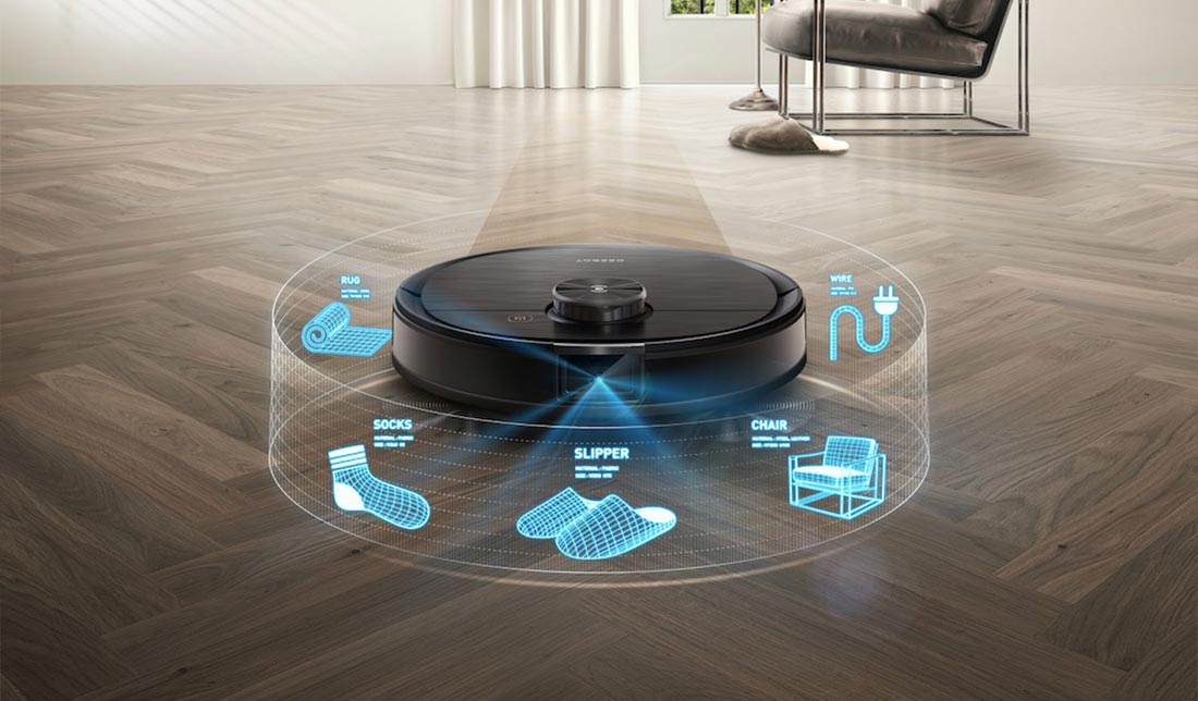 نمایش یک جاروی رباتیک که امکان برنامه‌ریزی دارد و می‌تواند موانع و اجسام را تشخیص دهد