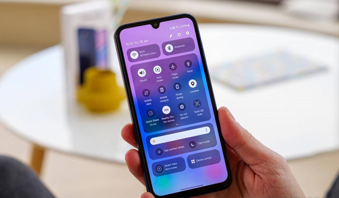 منو داشبردی و رابط کاربری گوشی A15