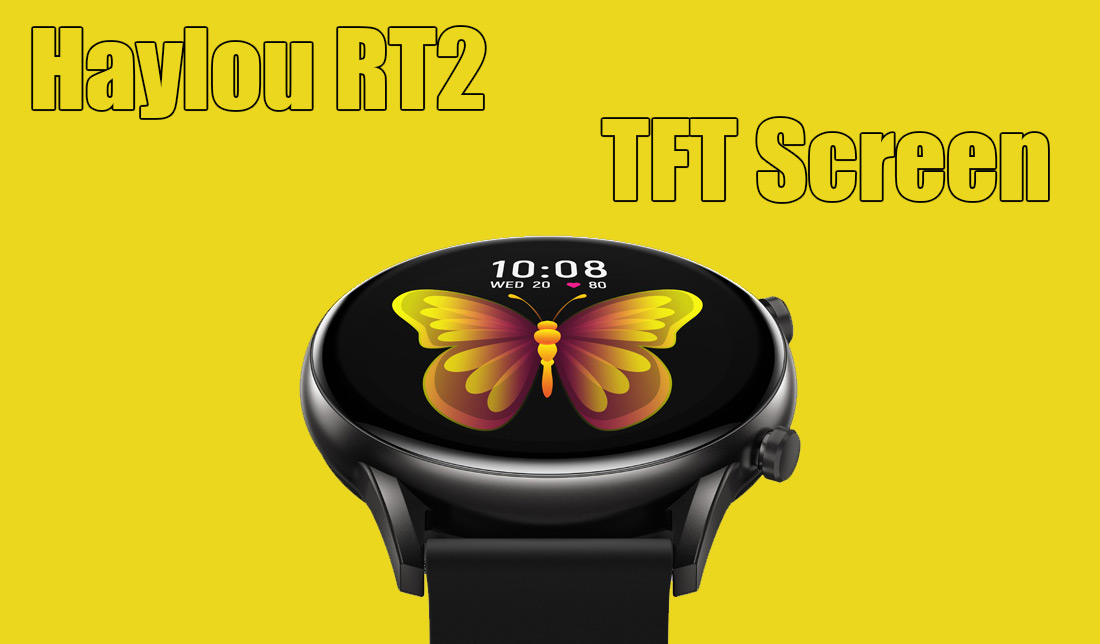نمایش ساعت هوشمند هایلو RT2 از نمای نزدیک در کنار نمایش نوع نمایشگر