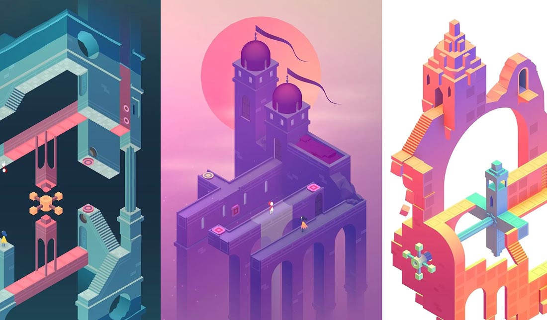  سه بخش از محیط بازی Monument Valley 2