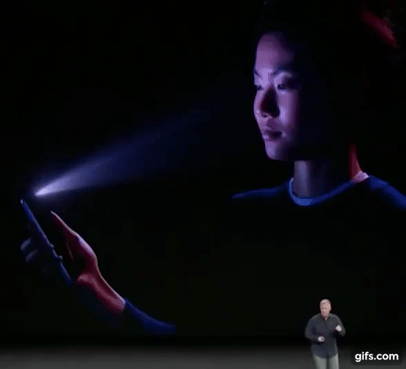 تصویر متحرکی از نمایش فاصله درست برای استفاده از فیس آیدی آیفون