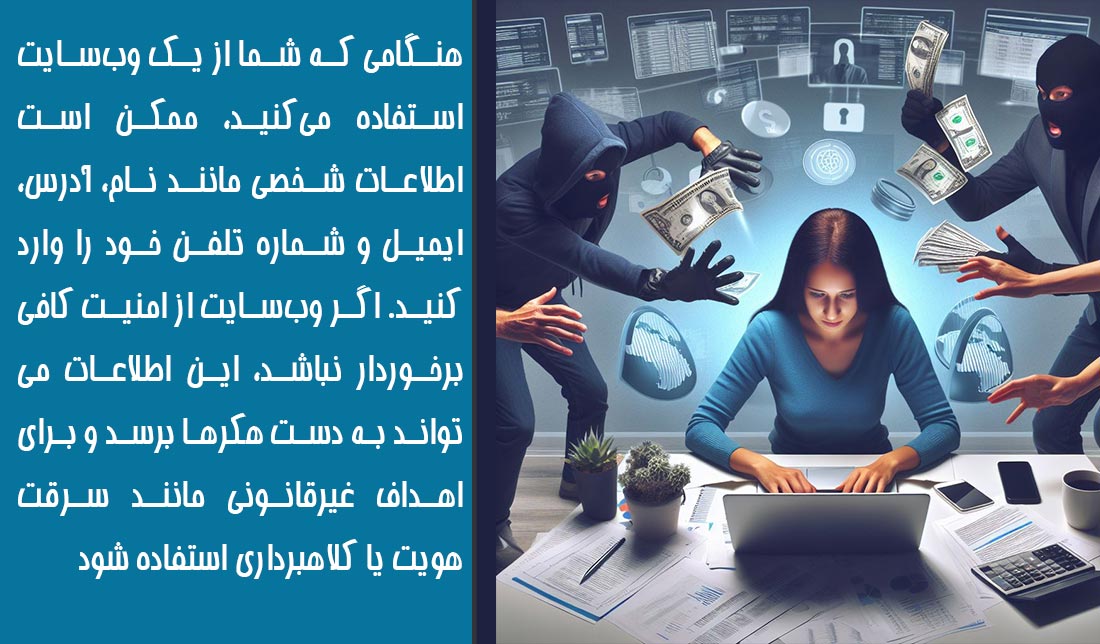 یک تصویر نمادین از حافظت اطلاعات در وب سایت به همراه یک متن در مورد محافظت از اطلاعات