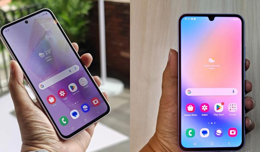 مقایسه صفحه نمایش دو گوشی ‏A35‎‏ و ‏A34‎