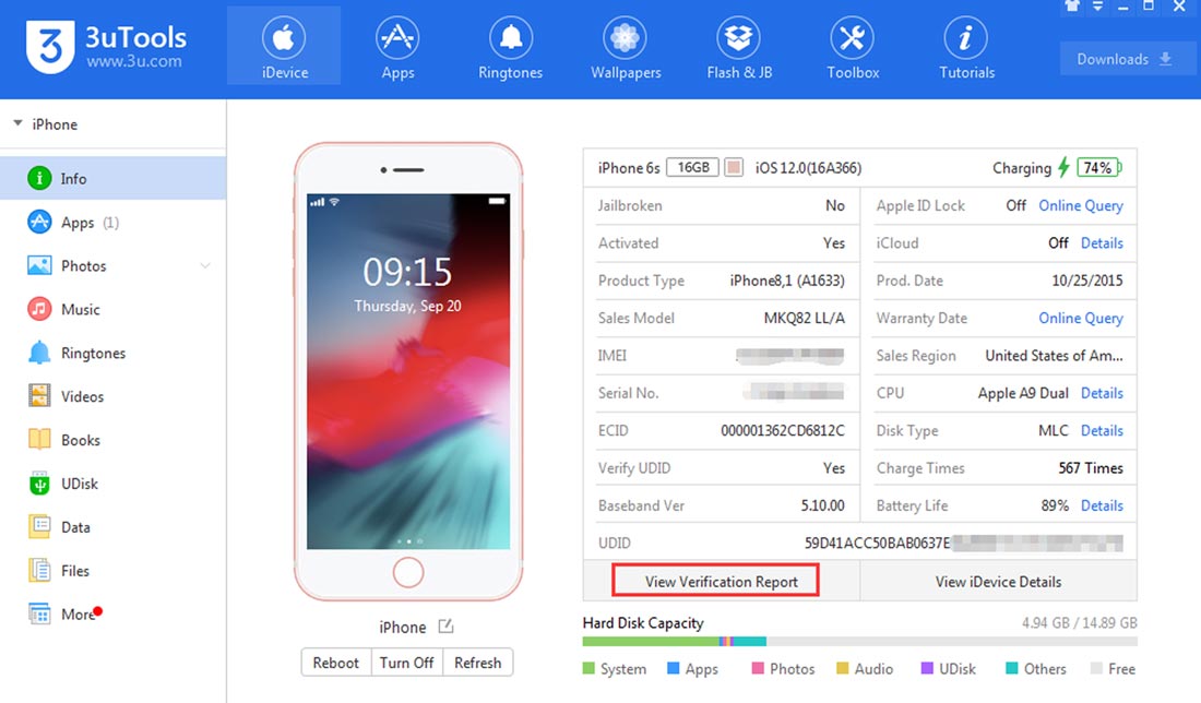 بکاپ گرفتن از آیفون به وسیله نرم افزار 3utools