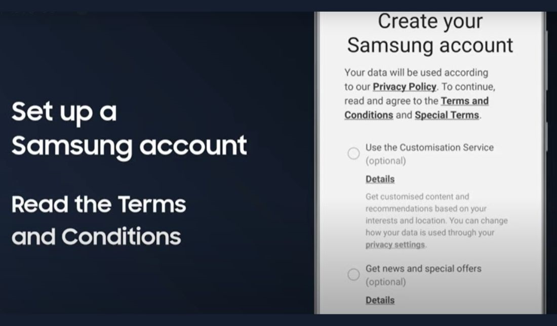 اسکرین‌شات مرحله 8 از 12 ساخت اکانت سامسونگ