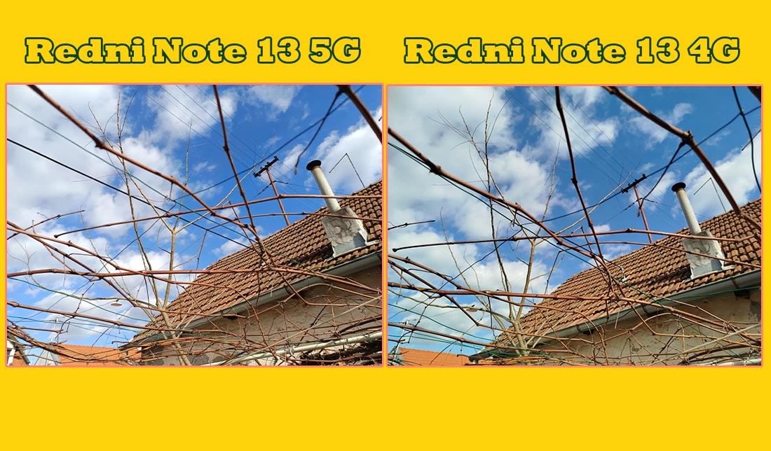 مقایسه عملکرد دوربین گوشی شیائومی ردمی نوت 13 4G و 5G در یک موقعیت یکسان در کنار هم