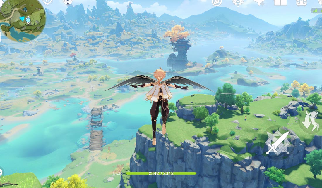 نمایی از بازی Genshin Impact‏