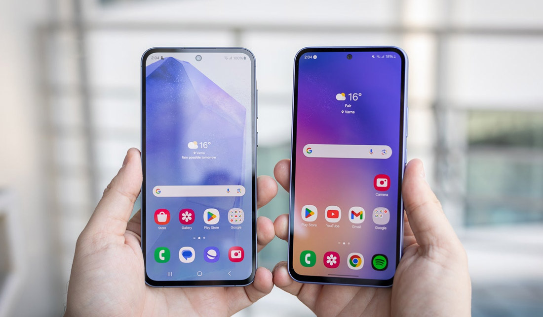 صفحه نمایشگر دو گوشی ‏A55‎‏ و ‏A54‎‏ سامسونگ