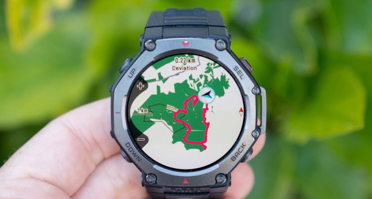 نمایش قابلیت GPS در ساعت هوشمند امیزفیت T-Rex 3