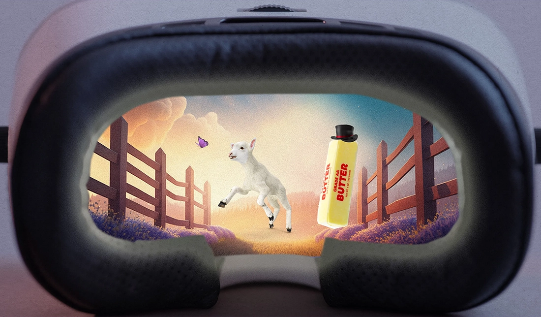 نمای داخلی یک هدست خواب واقعیت مجازی به صورت نمادین