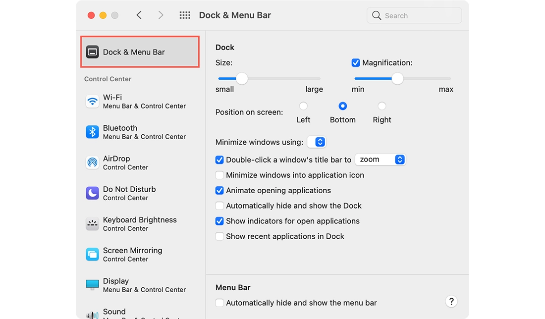 آموزش شخصیسازی Dock در mac