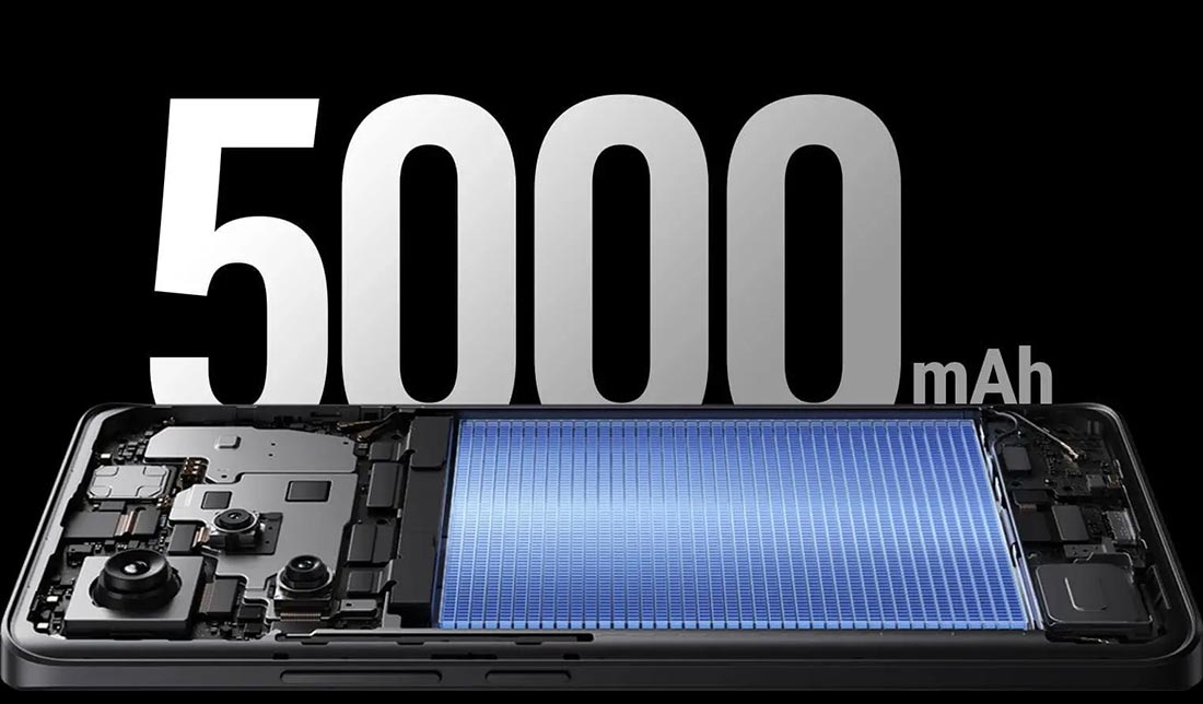 نمایش قطعات داخلی گوشی ردمی نوت 13 پرو پلاس برای نشان دادن باتری به همراه نمایش ظرفیت باتری