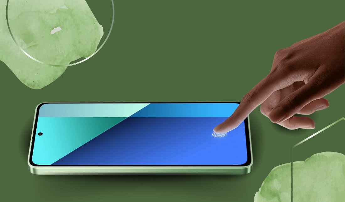 نمایشی از عملکرد حسگر اثر انگشت گوشی شیائومی ردمی نوت 13 4G