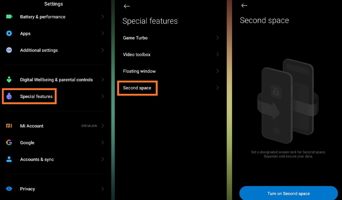 آموزش گام به گام فعال‌سازی فضای دوم گوشی شیائومی