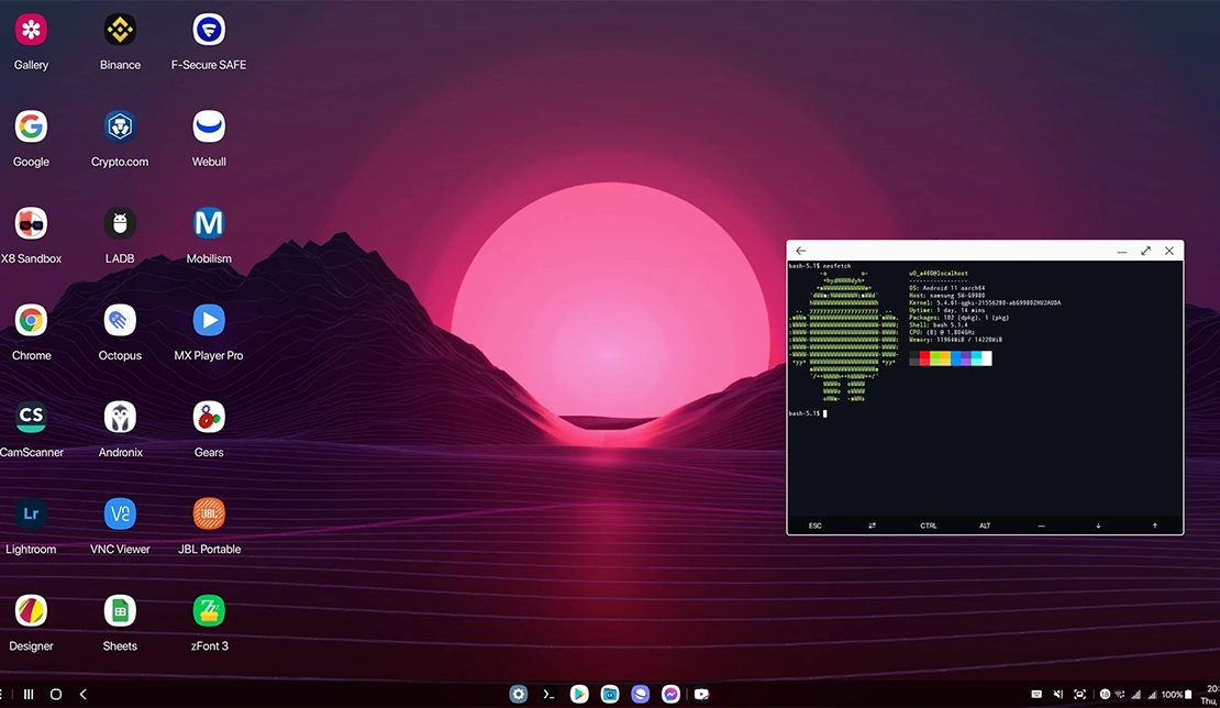 نمایش محیط فناوری Samsung DeX رو سیستم