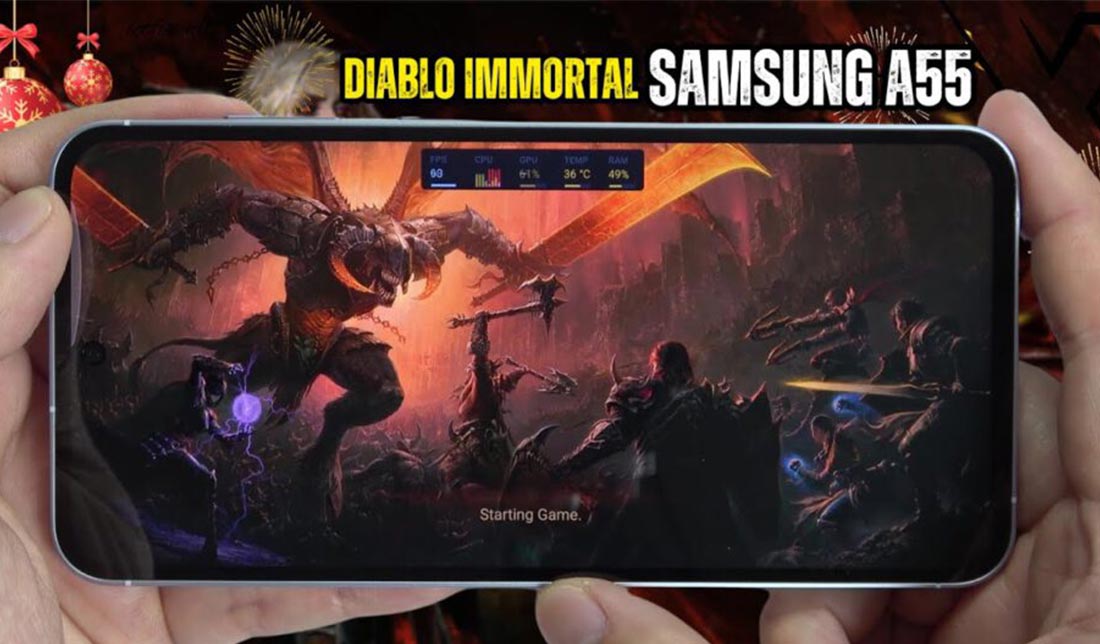 نمایش کیفیت اجرای بازی در گوشی گلکسی A55 سامسونگ