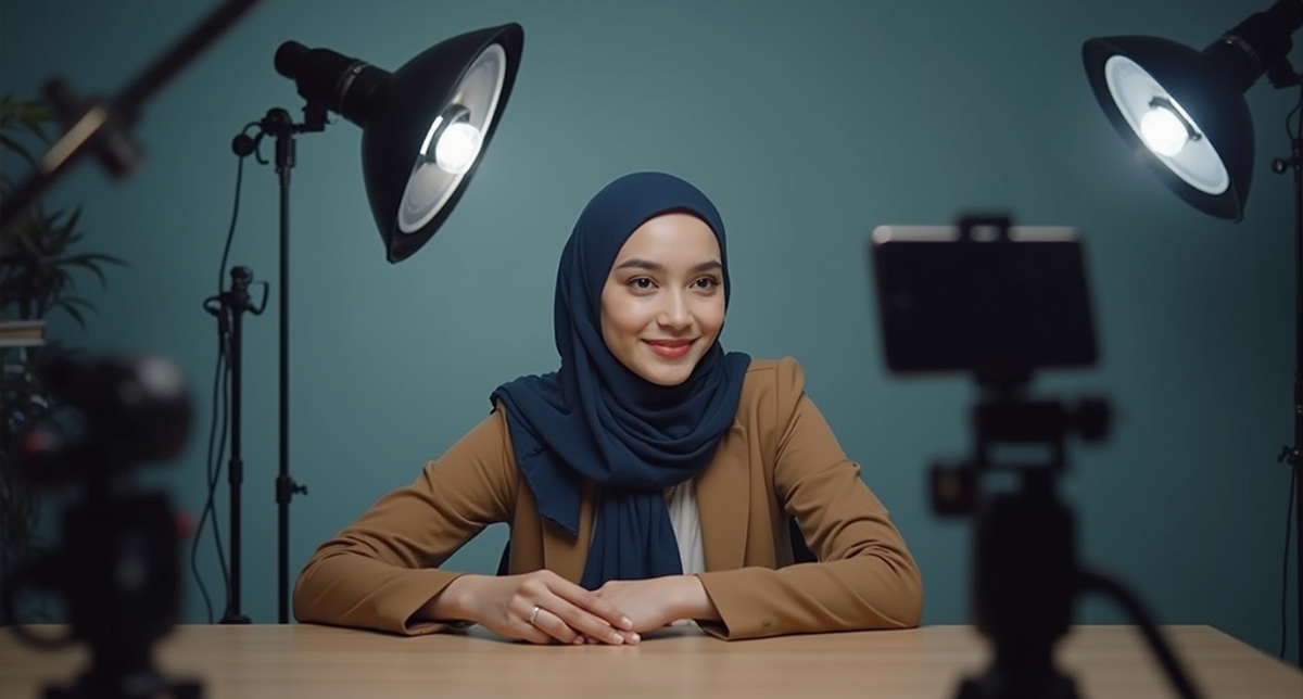 یک شخص در حال تولید محتوا با گوشی اقتصادی سامسونگ