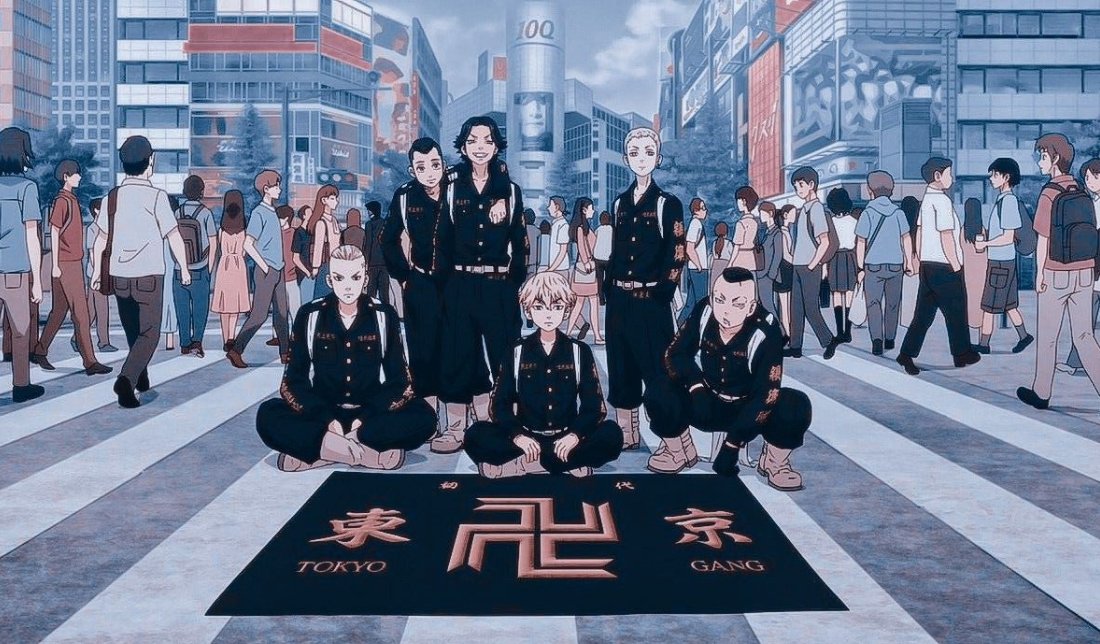 بنر انیمه انیمه توکیو رونجرز به همراه شخصیت‌ها