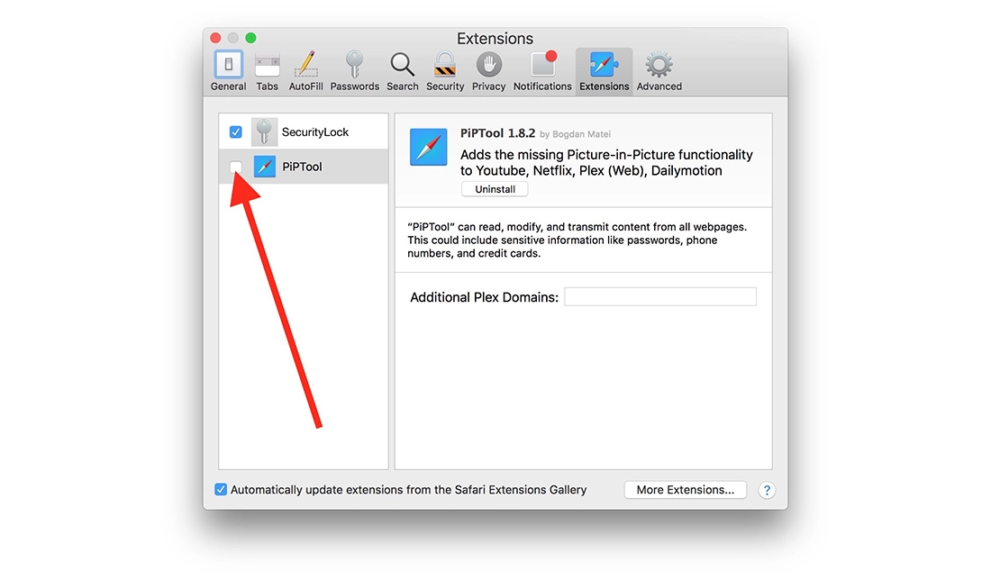 آموزش کار با تنظیمات Extensions در سیستمعامل مک