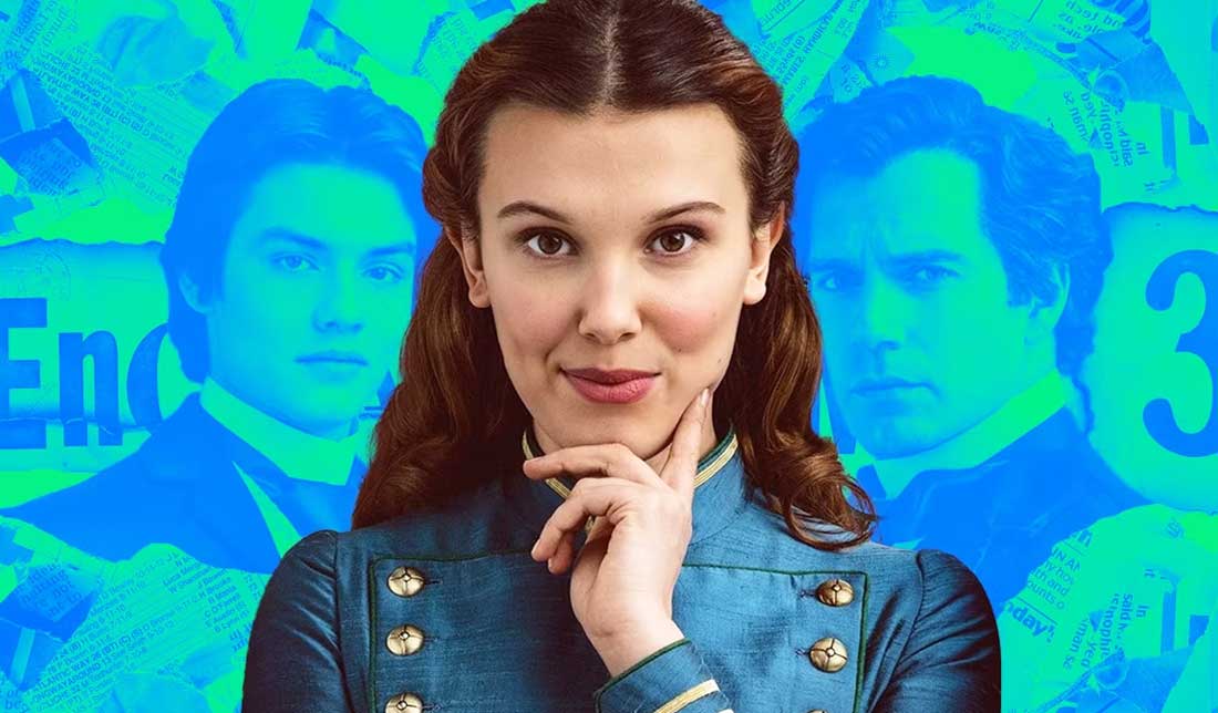 تصویری از سه نقش اصلی فیلم Enola Holmes