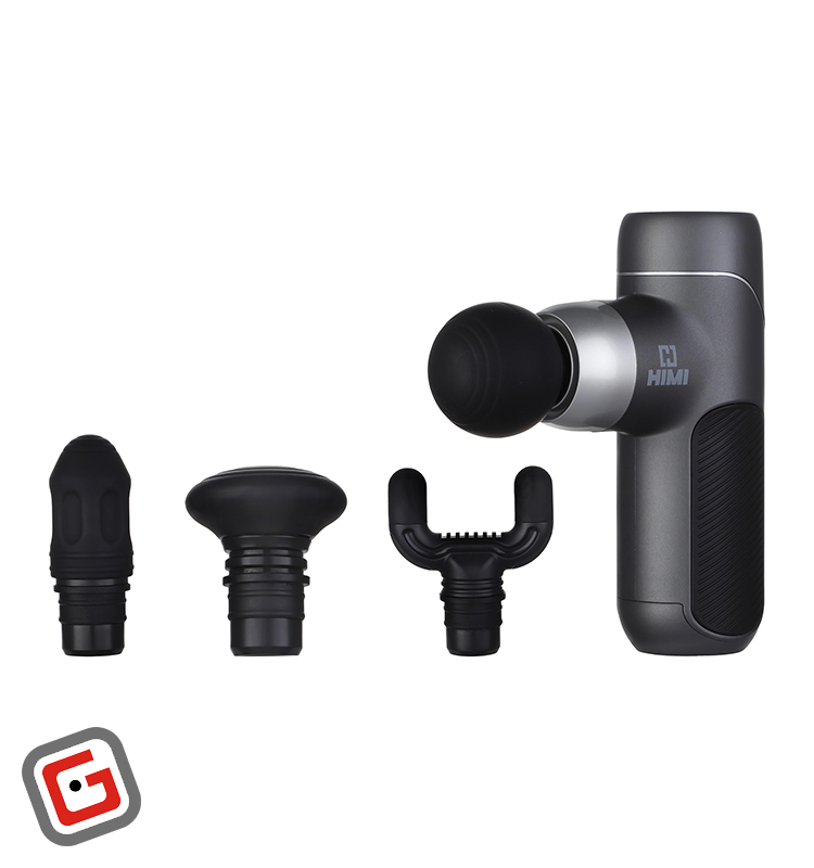 ماساژور برقی هیمی مدل Numb Pro رنگ مشکی در کنار 4 سری سیلیکونی