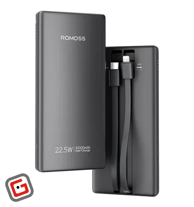 پاور بانک روموس مدل PRC10 از نمای جلو و پشت