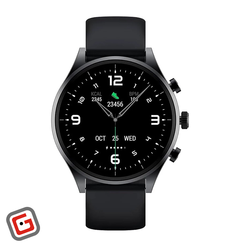 ساعت هوشمند شیائومی بلک شارک مدل S1 Classic در رنگ مشکی از نمای روبه‌رو