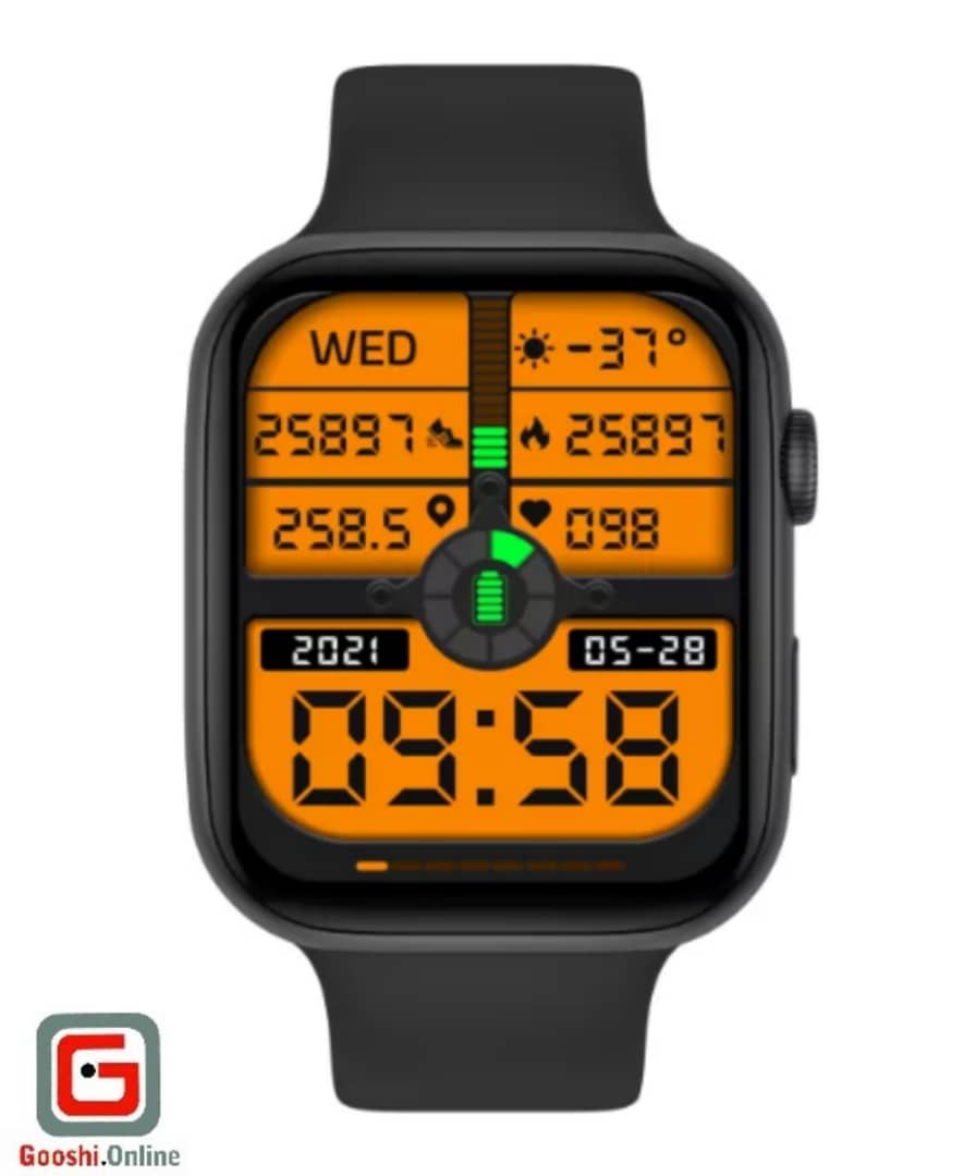 ساعت هوشمند مدل I7 Pro 44mm از نمای رو به رو رنگ مشکی