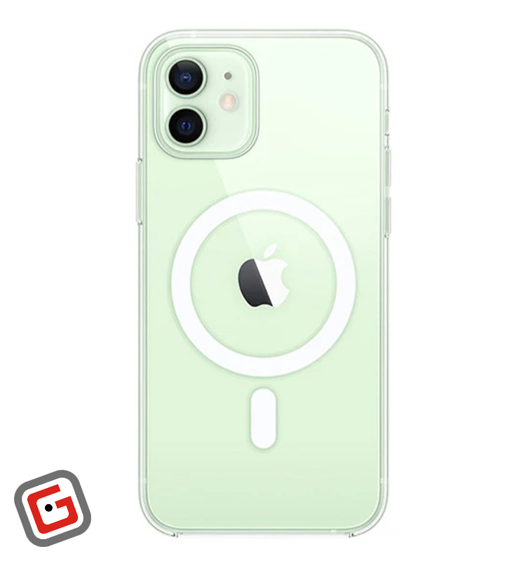 گوشی موبایل آیفون 11 سبز در کاور شفاف مدل مگ سیف