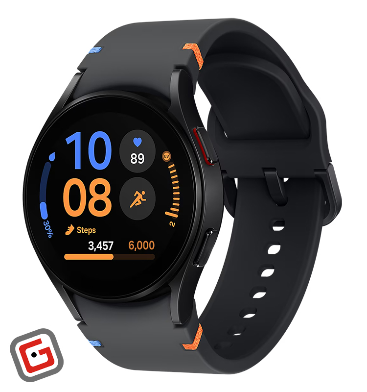 ساعت هوشمند سامسونگ مدل Galaxy Watch FE (SM-R861NZKAMEA) 40mm از نمای صفحه نمایش و کلیدهای روی بدنه
