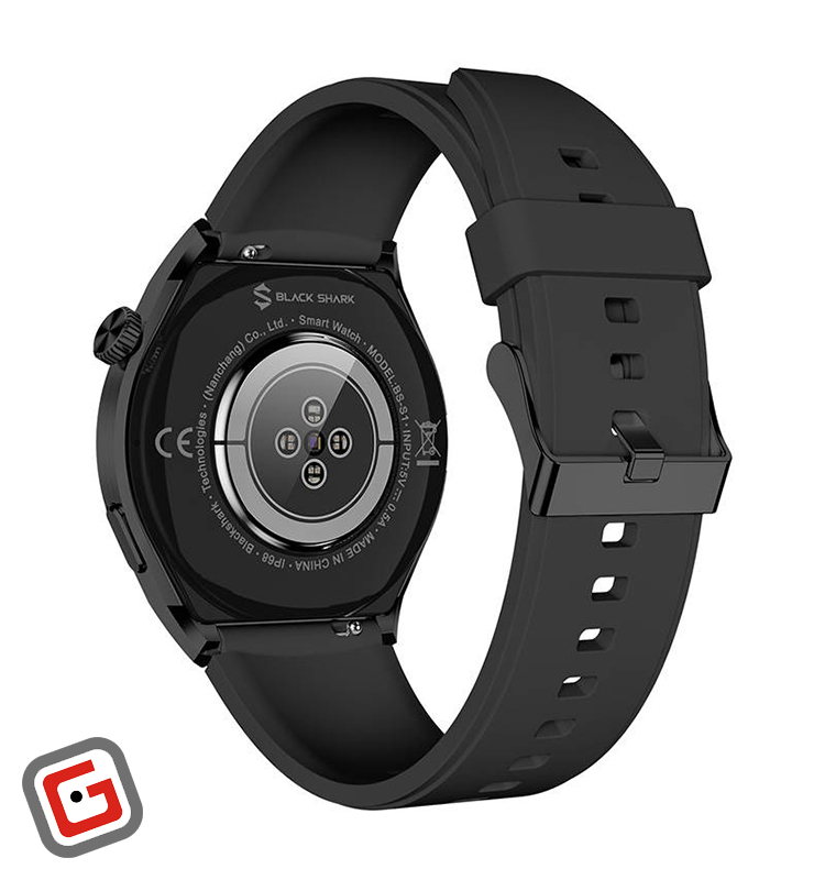 ساعت هوشمند شیائومی بلک شارک مدل S1 در رنگ مشکی از نمای پشت