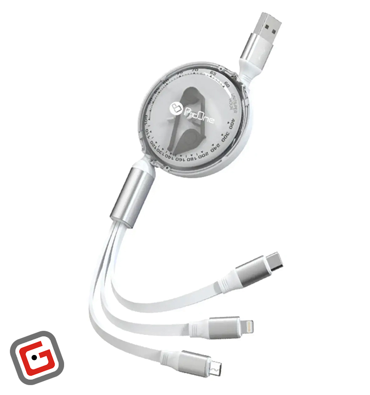 کابل شارژ و تبدیل USB سه در یک پرووان مدل PCC118R به طول 1.1 متر