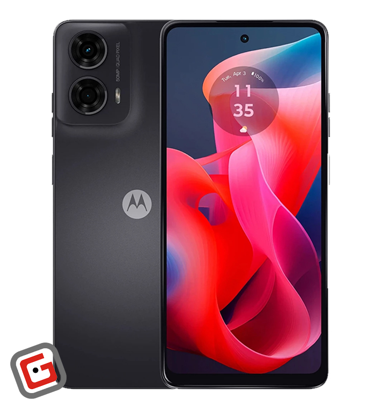 گوشی موبایل موتورولا مدل Moto G24 رنگ خاکستری، پنل جلو و پشت