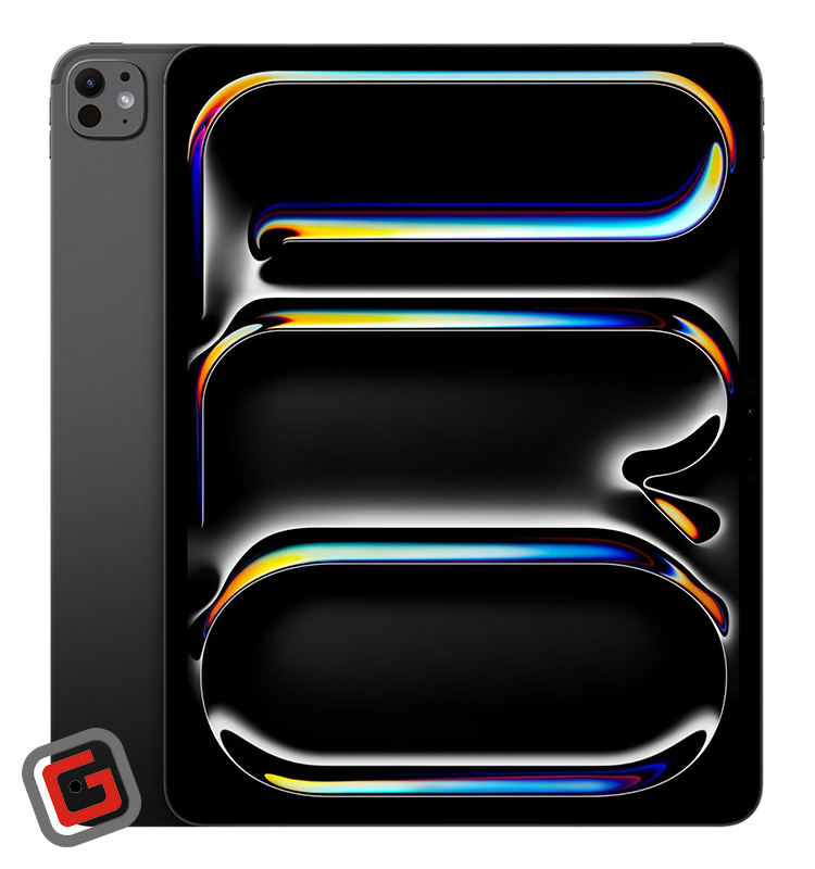 تبلت اپل مدل iPad Pro 2024 WiFi رنگ مشکی از نمای پشت و جلو در کنار هم
