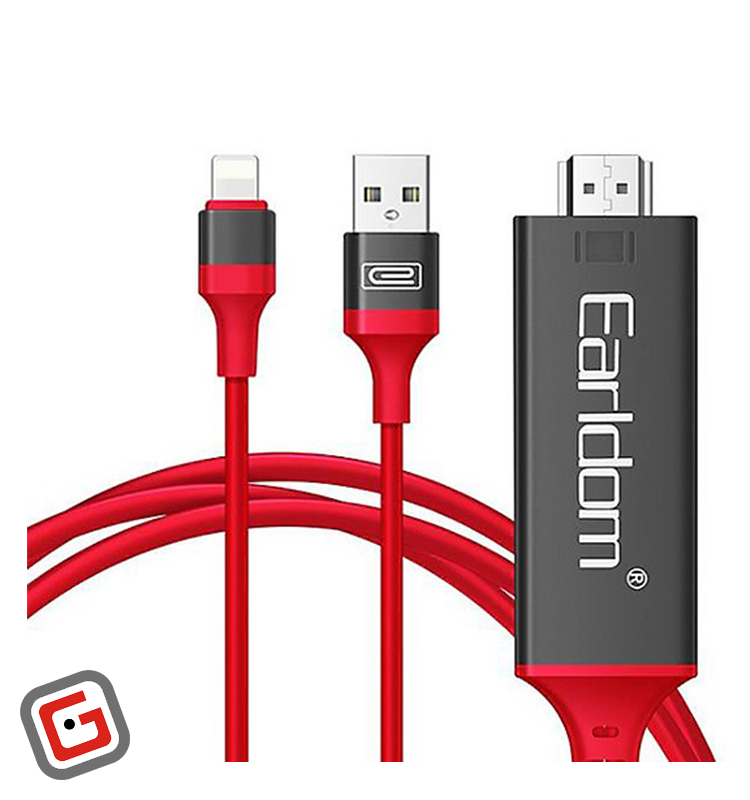 کابل تبدیل لایتنینگ به HDMI ارلدام مدل ET-W5 به طول 2 متر