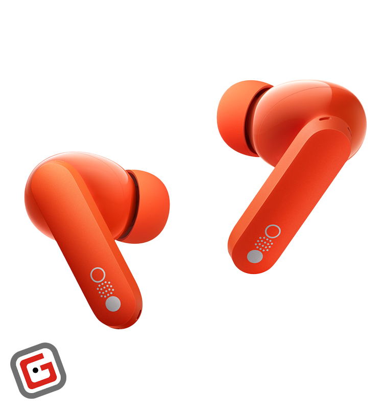 هندزفری بلوتوثی ناتینگ مدل CMF Buds Pro رنگ نارنجی نمای نزدیک بادزها