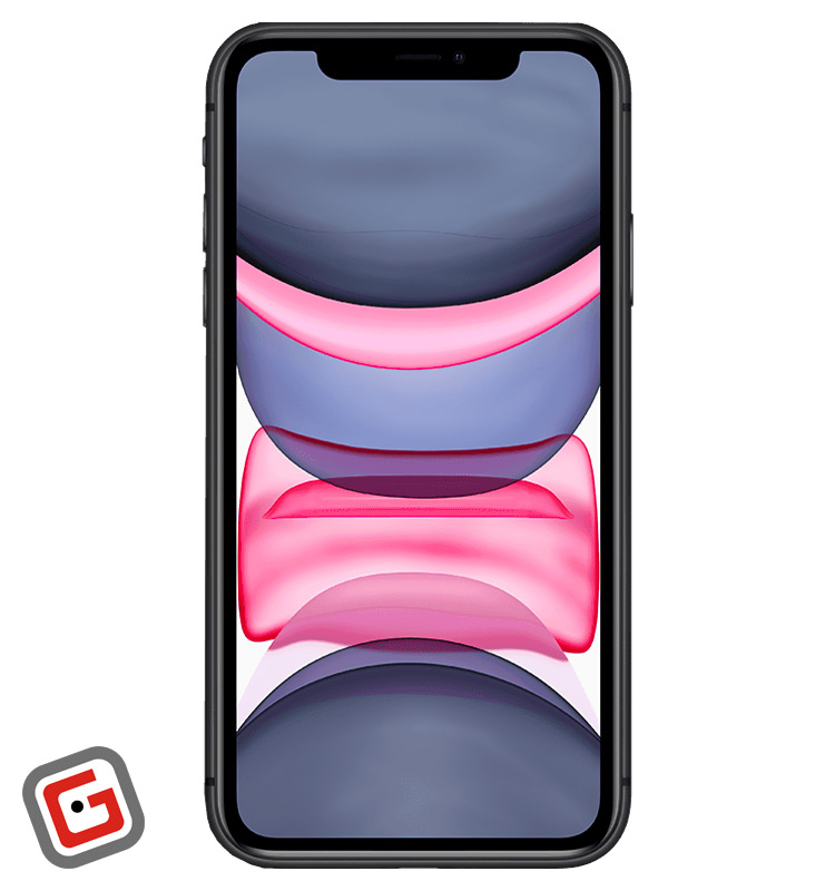 گوشی iPhone 11 رنگ مشکی از نمای رو به رو